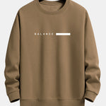 Balance Stripe Print Relax Fit Crew Neck Sweatshirt & Jogging Pants