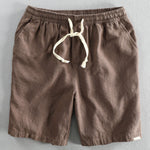 Geometric Jacquard Textured Cuban Shirt & Linen Cotton Blend Shorts