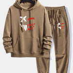 Dissolving Evil Smiley Face Print Relax Fit Hoodie & Jogging Pants