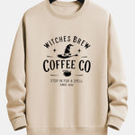 Witches Brew Coffee Halloween Print Relax Fit Sweatshirt