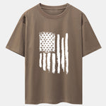 American Flag Print Drop Shoulder Oversize T-Shirt