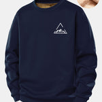 Mountain Print Teddy Fleece Lined Sweatshirt
