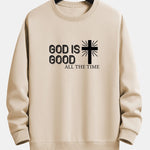 God Is Good Cross Print Relax Fit Sweatshirt