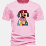 Regular Fit Sweater Dog Print Cotton T-Shirt