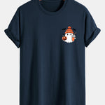 Regular Fit Halloween Ghost Pumpkin Print Cotton T-Shirt