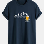 Regular Fit Beer Weekly Evolution Print Cotton T-Shirt