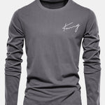 Long Sleeve King Print Cotton T-Shirt