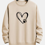 Heart Paw Print Relax Fit Sweatshirt