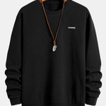 Ribbed Textured Crew Neck Sweatshirt