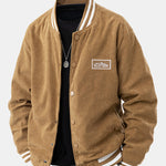 Mountain Embroidery Corduroy Baseball Jacket