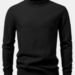 Checkerboard Textured Mock Neck Sweater