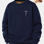 Faith Print Teddy Fleece Lined Sweatshirt