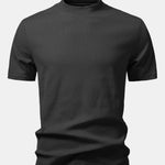 Textured Mock Neck T-Shirt