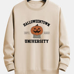 Halloween Pumpkin Town Print Relax Fit Sweatshirt