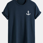 Regular Fit Anchor Print Cotton T-Shirt