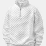 Checkerboard Jacquard Quarter Zip Sweatshirt & Jogger Pants