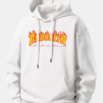 Flame Brooklyn Print Relax Fit Hoodie