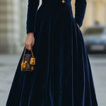 Natalia | A-Line Dress Featuring Elegant Gold Accents