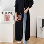 Original Loose Solid Color Split-Front Sweater Dress