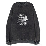 Winter Wonderland Hot Cocoa And Fuzzy Socks Vintage Sweatshirt