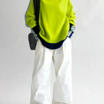 Long Sleeves Contrast Color Split-Joint High Neck Hoodies&Sweatshirt Sweatshirt Tops Tops
