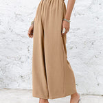 Simple Wide Leg Loose Elasticity Casual Pants Bottoms