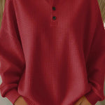 Livia | Waffle Knit Henley Top