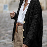 Button Front Chunky Knit Oversized Cardigan