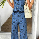 Lace cardigan vest long pants suit women's clothing