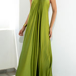 Classy and Fabulous Satin Halter Backless Party/Vocation Maxi Dress