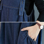 Simple Denim Buttoned Overalls&Dress