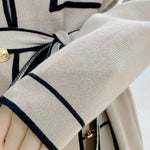 Elegant Color Contrast Two-piece Sweater Suit