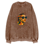 Woman With Sunglasses Vintage Sweatshirt