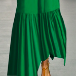 A-line Loose Solid Color Split-Joint Round-neck Maxi Dresses