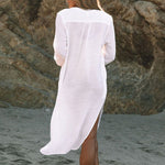 Linen Blend Pocketed Cover-up Dress