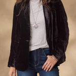 Gold Velvet Casual Women's Short Suit