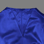 High Waisted Puff Sleeves Falbala Solid Color V-Neck Maxi Dresses