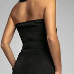 Black strapless wide-leg jumpsuit