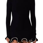 Wavy-Edged Knitted Dress