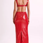 Slim Fit Square Neck Halter Backless Maxi Dress