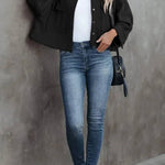 Women's Waffle Cardigan Short Top Jacket