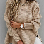 Side Split Knitted Sweater Top