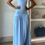 Eden Patchwork Semi-sheer Chiffon Strapless Maxi Dress