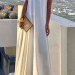 Women's Elegant Asymmetrical One Shoulder Maxi Dress