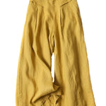 Solid Color Ramie Cotton Plus Size Loose Ninth Wide-Leg Pants