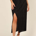 Slit Sexy Slimming Casual Mid Waist Pack Hip Mid Skirt