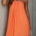 Nolah v-neck pleated halterneck maxi dress