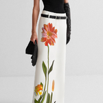 H-Line Flower Print Skirts Bottoms