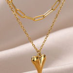 Irregular Chain Industrial Chic Heart Necklace