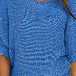 Margovil Round Neck 3/4 Sleeves Basic Knitting Sweater